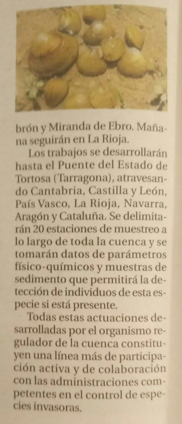 Buscan almeja asiática en Frías,el pantano de Sobrón y Miranda